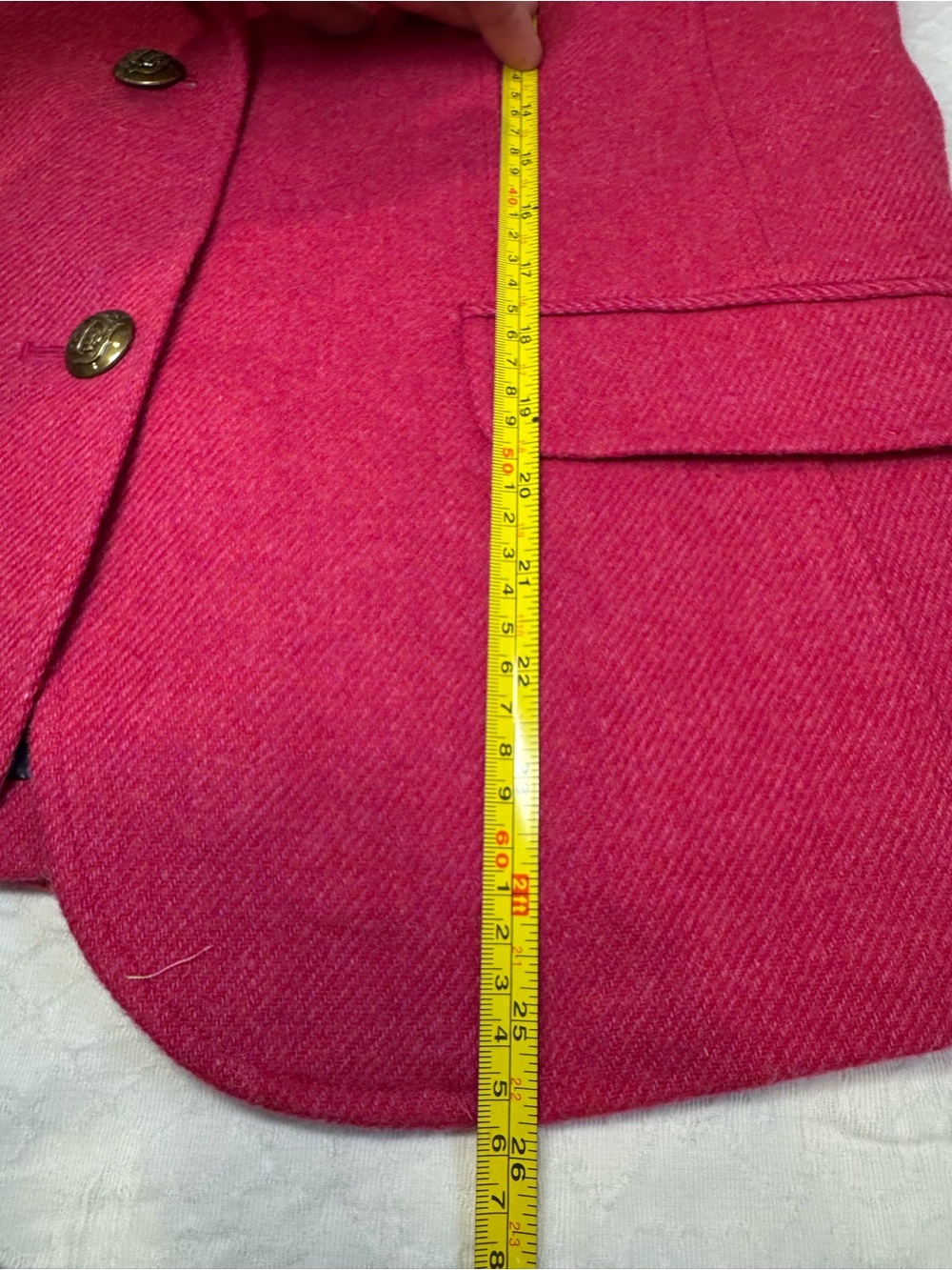 Talbots Aberdeen Blazer Womens 12 Pink Wool Blend Preppy Equestrian Jacket - Picture 5 of 10